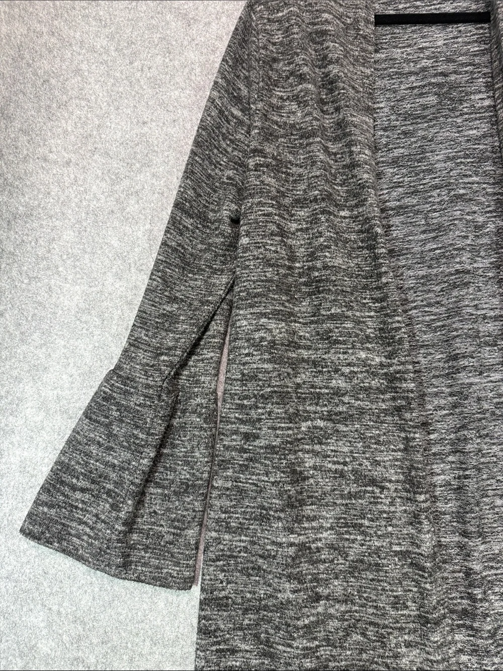 Soft Surroundings Cardigan - Womens L - Charcoal Heather Open-Front Duster Comfy